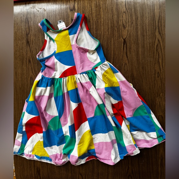 Hanna Andersson abstract rainbow shapes sleeveless cotton jersey dress Girls 6-7 - Picture 5 of 6